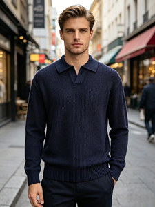 Maglione da Uomo Meadow di Alta Qualità in 100% Cotone, Struttura Lavorata a Maglia, Manica Lunga, Autunno Inverno, Moda Casual, Logo Personalizzato OEM ODM - Product Image 1