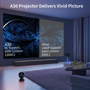 Lightvalve 2024 Smart WiFi proyektor DLP LED 300 inci, proyektor ponsel luar ruangan Home Theater 4K Full HD 5g