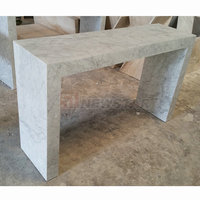 Meubles en pierre naturelle Nodic table console moderne longue cascade dessus en marbre blanc table console étroite en travertin pour couloir