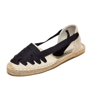 Sandalias Planas de Yute Tejido con Lazo en el <span class=keywords><strong>Tobillo</strong></span> para Mujer, Antideslizantes, Ideales para Uso Diario y Vacaciones - Product Image 2