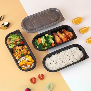 Boîte repas en plastique personnalisable en petites séries, compatible <span class=keywords><strong>micro</strong></span>-ondes, pour repas en vol, emballage alimentaire sur mesure, boîte repas anti-fuite - Product Image 2