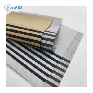 Décoration d'intérieur naturelle Tiansen TC116 Stores enrouleurs coréens Zebra en tissu, installation intégrée, pour fenêtre française unie, salon - Product Image 5