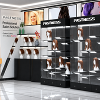 Vitrine de présentation de perruques éclairée par LED, verrouillable, en verre trempé de 8 mm avec mannequin, pour salon de coiffure et institut de beauté, directement de l'usine