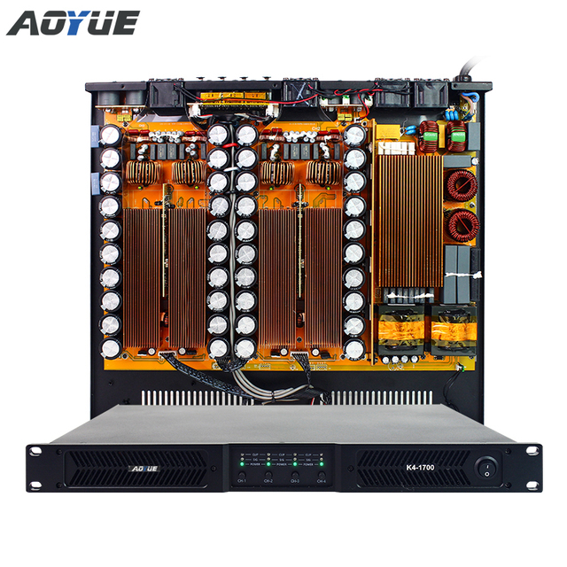 K4-1700 professional audio 1u professional power amplifier dj 4 channel 1700w