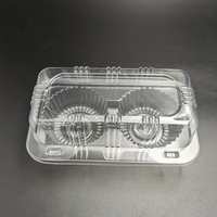 Boîte à dessert de gâteau en plastique jetable carré en blister dur PET transparent