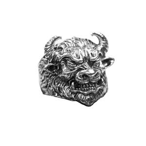 Anillo de Hombre de Aleación Estilo Punk Hip Hop Retro <span class=keywords><strong>Tauren</strong></span> Europeo Americano, Plateado, Ajustable, Diseño Abierto - Product Image 5