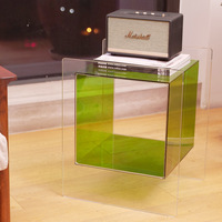 Table basse en acrylique transparent, simple et moderne, avec rangement intégré pour canapé