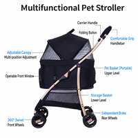 Poussette pliable de luxe pour animaux de compagnie, chariot à bascule avec panier amovible, cadre en acier carbone, poussette personnalisée pour animaux de compagnie, OEM ODM, poussette pour chien