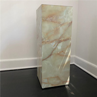 Socle en marbre onyx vert clair en pierre naturelle Cube Table basse Table d'appoint Dalle verte