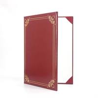 Feuille d'or personnalisée Logo diplôme papier couverture en cuir PU carton imprimé couverture pour titulaire de certificat enduit carte de voeux