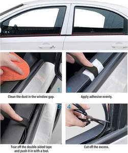 רכב אוטומטי חלון גומי טיוטה רצועת חותם V בצורת V אוניברסלי עם דבק עצמי - Product Image 6