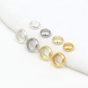 Seamless <b>Copper</b> Ring 18K Gold Plated 14K Gold Filled Spacer Beads For <b>Bracelet</b> Making Round Jewelry Findings B01 - Product Image 3