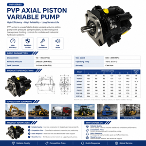 Pompe à piston à volume variable PVP140 140cc 350 bars 3600 PSI, remplacement hydraulique compensé 2 étages 5 1/4 - Product Image 3
