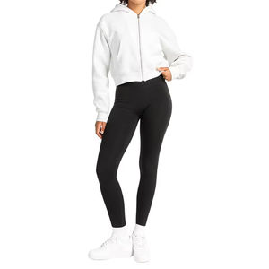 Impresión de logotipo de manga larga Crop Zipper Hoodie Sudaderas Mujeres Crop Top Hoodie - Product Image 6