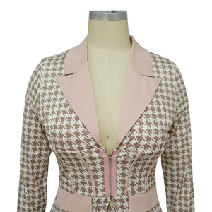 S-2XL set in due pezzi abiti eleganti Tweed pantaloni lunghi sottili cappotto corto top <span class=keywords><strong>da</strong></span> donna abiti formali <span class=keywords><strong>da</strong></span> lavoro per ufficio - Product Image 4