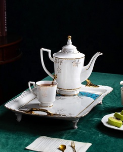 Low Price Discount European Luxury Peacock Pattern Afternoon Tea Ceramic Tea <b>Set</b> - Product Image 2
