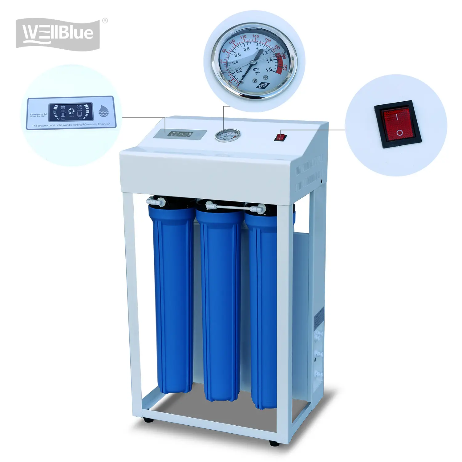 Factory 400G reverse osmosis drinking water system RO water purifier 11gallons pressure tank for engineering use