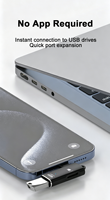 Lector de Tarjetas OTG USB-C 2 en 1 con Interfaz USB 3.0 y Ranura para Tarjetas TF para Móviles, Laptops, Tablets, Ratones, Teclados, SSD y Memorias USB