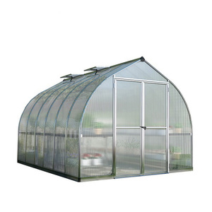 Small Cream Color Agricultural Single-Door Aluminum Garden <strong>Shelving</strong> <strong>Greenhouse</strong> with Two Poly Windows Easy Install - Product Image 5