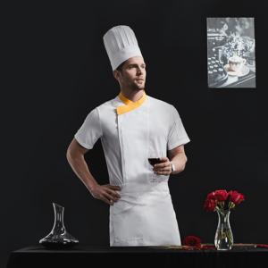 Restaurante personal cocina uniforme logotipo personalizado Negro estilo japonés Chef uniforme abrigo - Product Image 1