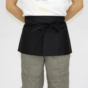 KEFEI customized design cotton half apron with pockets custom logo waiter uniform apron