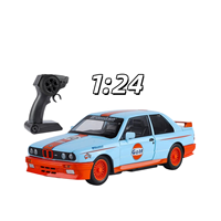 Voiture miniature RC en métal moulé sous pression 1:24 pour modèle M3 avec effets sonores et lumineux, jouet décoratif