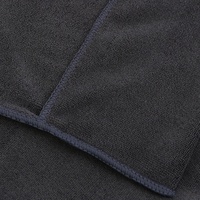 Serviette de sport absorbante pour le yoga et la gym avec poche, couverture anti-transpiration à bordure tissée unie, motif uni personnalisable