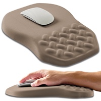 Tapis de clavier ergonomique avec repose-poignets en silicone PU antidérapant, base en mousse à mémoire de forme, tapis de bureau élégant pour PC, tapis de souris de jeu