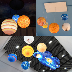 Lámpara de luna de 8 planetas pintada a mano, luces colgantes de planeta personalizadas y creativas modernas para decoración del hogar - Product Image 2