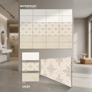 Carreaux de céramique émaillés brillants 3D convexes concaves décoration murale intérieure de villa antique 12x24 30x60cm 300x600mm carrelage mural en porcelaine - Product Image 4