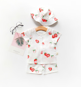 Conjunto de Pijama de Muselina de Algodón de Doble Capa para Bebé, Manga Corta, Estampado de Dinosaurios, Transpirable, para Verano, Ropa para Recién Nacidos y Niños Pequeños, Venta al Por Mayor - Product Image 5