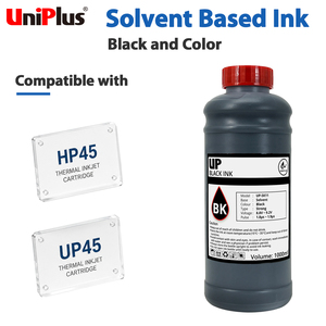 Encre à base de solvant Uniplus noire et colorée 1000 ml pour cartouche d'encre thermique HP45 UP45 TIJ 2.5 - Product Image 1