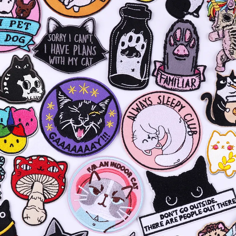 Tier Katze Bügeln für Kleidung Stickerei Patch Karikatur Applikation hochwertig