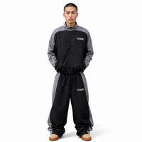 Ensemble de survêtement coupe-vent unisexe, veste à capuche et pantalon de jogging bicolore, streetwear, marque privée, OEM, ODM, en gros