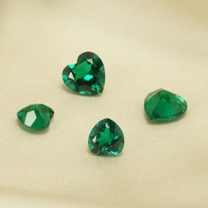 Esmeralda Cultivada en Laboratorio Goldleaf, Gema de Zambia, Corte Corazón, Esmeraldas Cultivadas en Laboratorio, Piedra Suelta para Joyería - Product Image 5