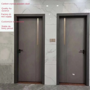 Intérieur bureau à domicile salon et chambre à coucher design moderne bois massif plastique porte plate pré-suspendue surface finie - Product Image 4