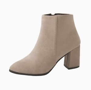 Nuovi Stivaletti Invernali da Donna in Camoscio a Punta <span class=keywords><strong>con</strong></span> Tacco Alto e Spesso, Chiusura Laterale <span class=keywords><strong>con</strong></span> <span class=keywords><strong>Cerniera</strong></span>, <span class=keywords><strong>Stivali</strong></span> alla Moda Disponibili - Product Image 6