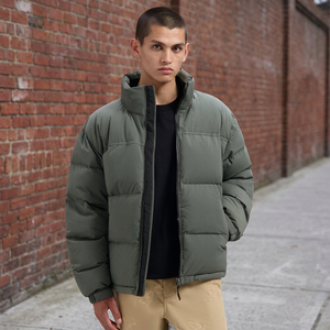 Custom Casual Zipper Puffer Jacket <b>Bubble</b> <b>Coat</b> Nylon/Cotton Material Padded Winter Men's OEM Service - Product Image 2