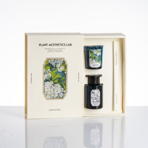 ערכת נרות ריחניים מפוארים 65 גרם עם לוגו בהתאמה אישית, צבע וריח לבחירה, וסט מפיץ ריח עם מקלות ושמן ארומטי 100 מ\\\"ל. - Product Image 2