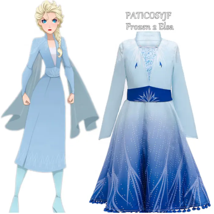 Filles Princesse Costume Ensemble Parti Elsa Robe Congelée Princesse Elsa 2 Film Frozen 2 Robe