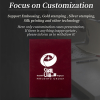 Carpeta de certificados de terciopelo granate personalizada A4, soporte de certificado rojo oscuro con logotipo, carpeta de presentación personalizada de terciopelo