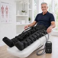Bottes de récupération à compression d'air à 8 chambres avec panneau numérique LCD intelligent, enveloppement à 360 degrés, 23 niveaux de pression, masseur de jambes séquentiel OEM