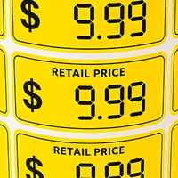 Étiquettes de prix amovibles pour étagères de vente au détail