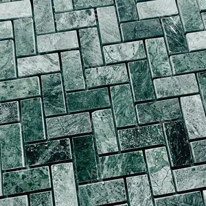 Кевент глазурованная Зеленая Мраморная каменная плитка для ванной комнаты и туалета