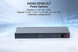 Hioso 4 ports GPON <span class=keywords><strong>OLT</strong></span> <span class=keywords><strong>4PON</strong></span> 1:128 pleine charge 512 compatibilité avec GPON XPON ONU ONT WEB SNMP CLI anglais FTTX FTTH 1AC 9db 10db - Product Image 5