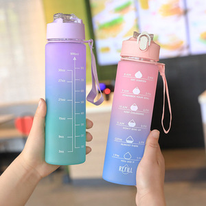 Gobelet de sport isotherme en PC dégradé avec poignée, anti-fuite, pour hommes et femmes, design moderne et portable - Product Image 2