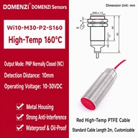 Capteur de proximité inductif résistant à la chaleur Domenzi M30, sortie NPN NO, 10 mm, IP67, jusqu'à 160°C pour utilisation à haute température