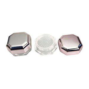 Caja de Polvo Cosmético Transparente Octogonal de 8g, Color Oro Rosa, Estilo <span class=keywords><strong>Rihanna</strong></span>, Portátil, con Esponja, Subcaja para Muestras - Product Image 1