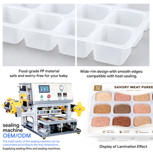 Bandeja de Plástico PP de 12 Compartimentos para Congelar Alimentos para Bebés, Sellable al Calor, con Borde Ancho, para Empacar Comidas Caseras, Venta al Por Mayor OEM - Product Image 3