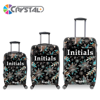 Meilleur Vente Cristal Transparent Clair Chariot Bagages Bagages de PC Chariot Bagages Ensemble Personnaliser Votre Propre Impression Chariot Bagages